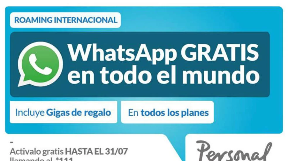 capitalismo aburrido sin Personal presenta un pack para tener WhatsApp gratis en todo el mundo |  Punto Biz